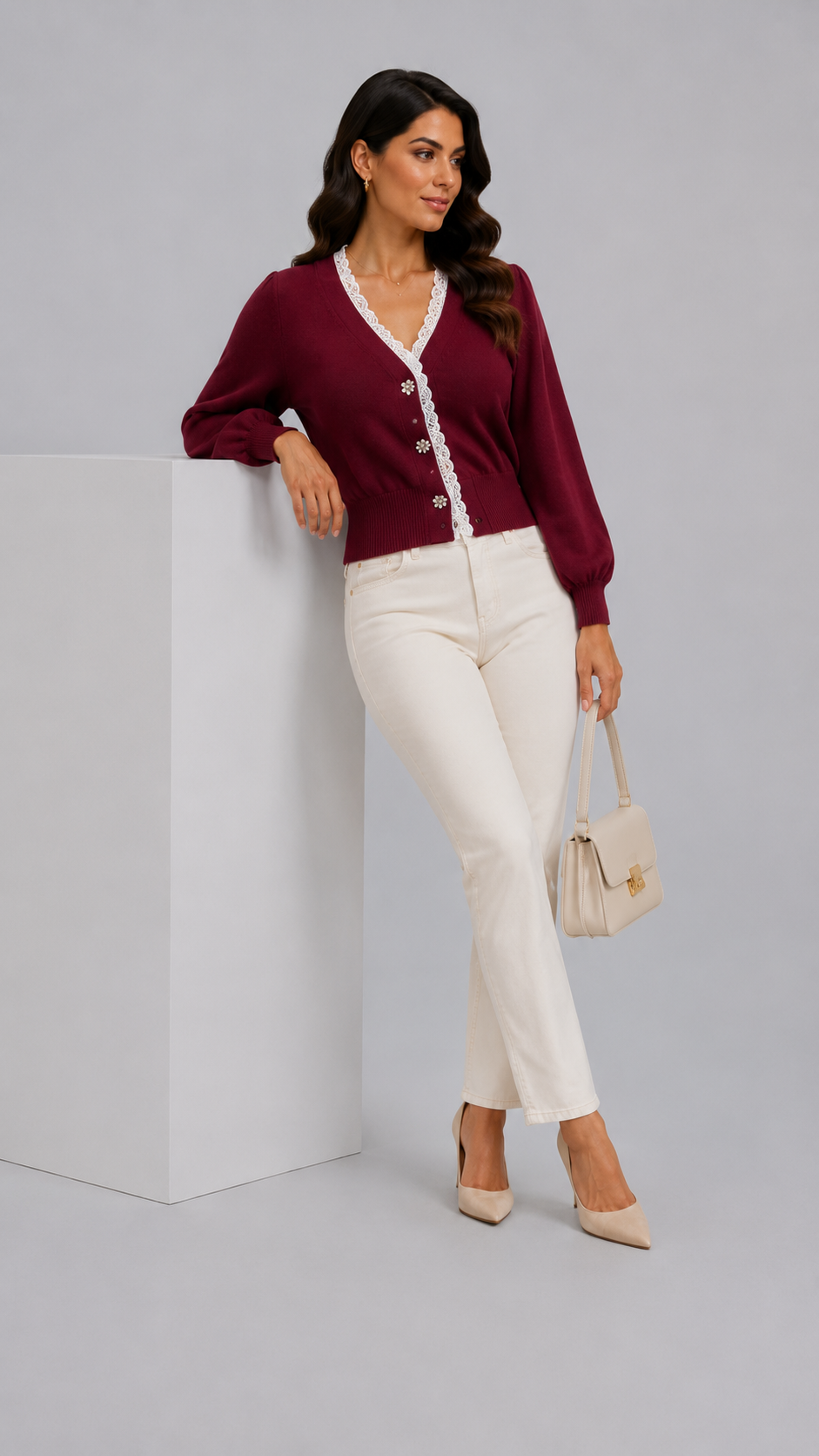 Kate | Blusa de escote en V con contraste