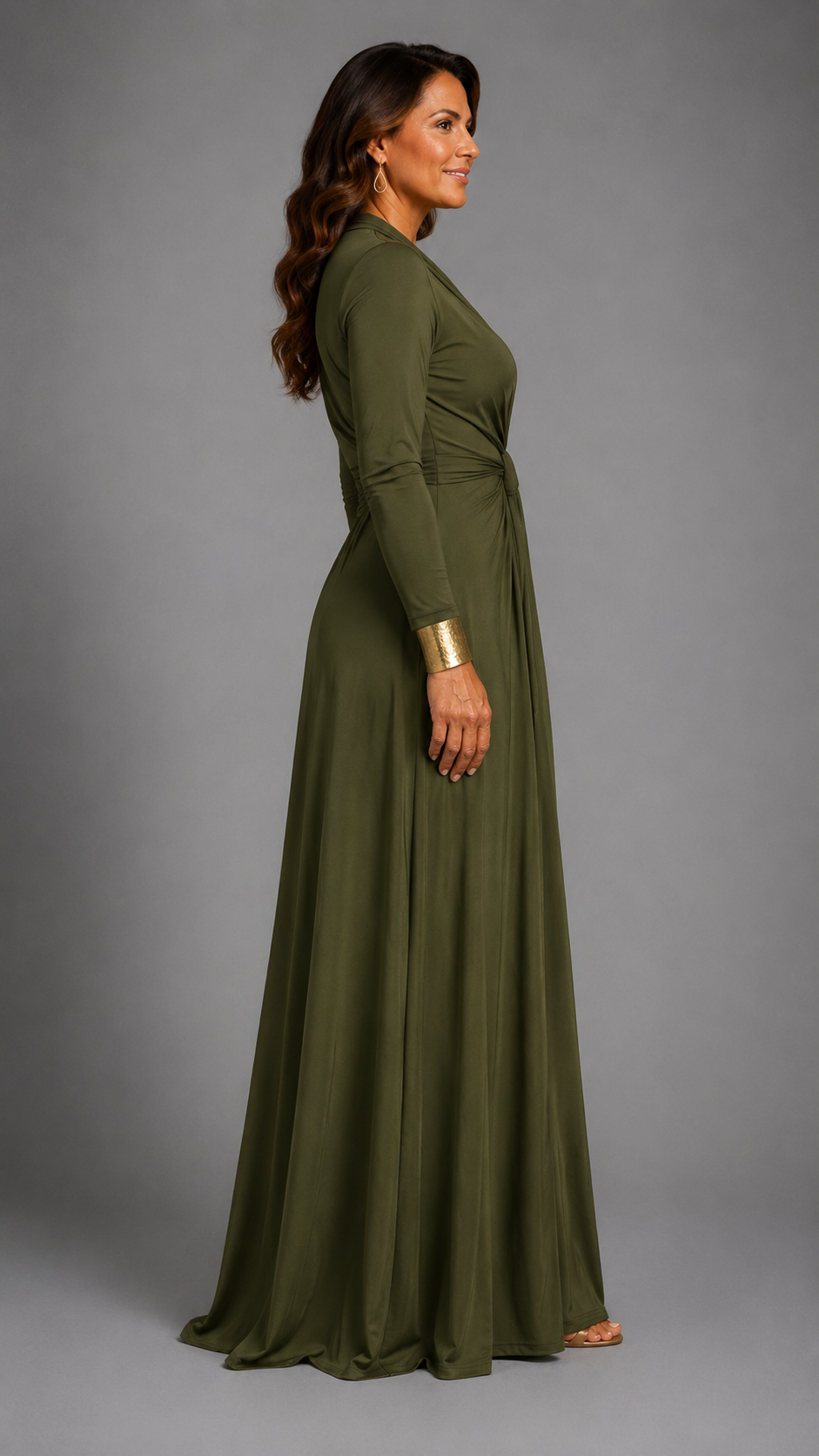 Vimmer | Vestido largo drapeado de escote en V