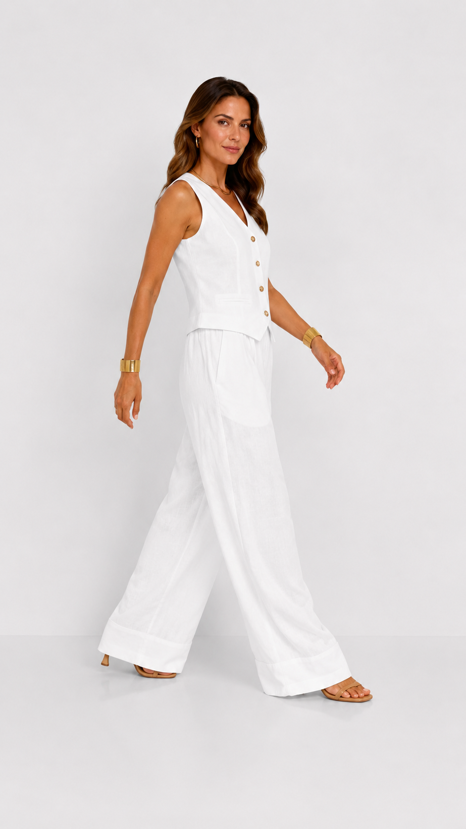 Lunaria | Conjunto de chaleco y pantalón ancho