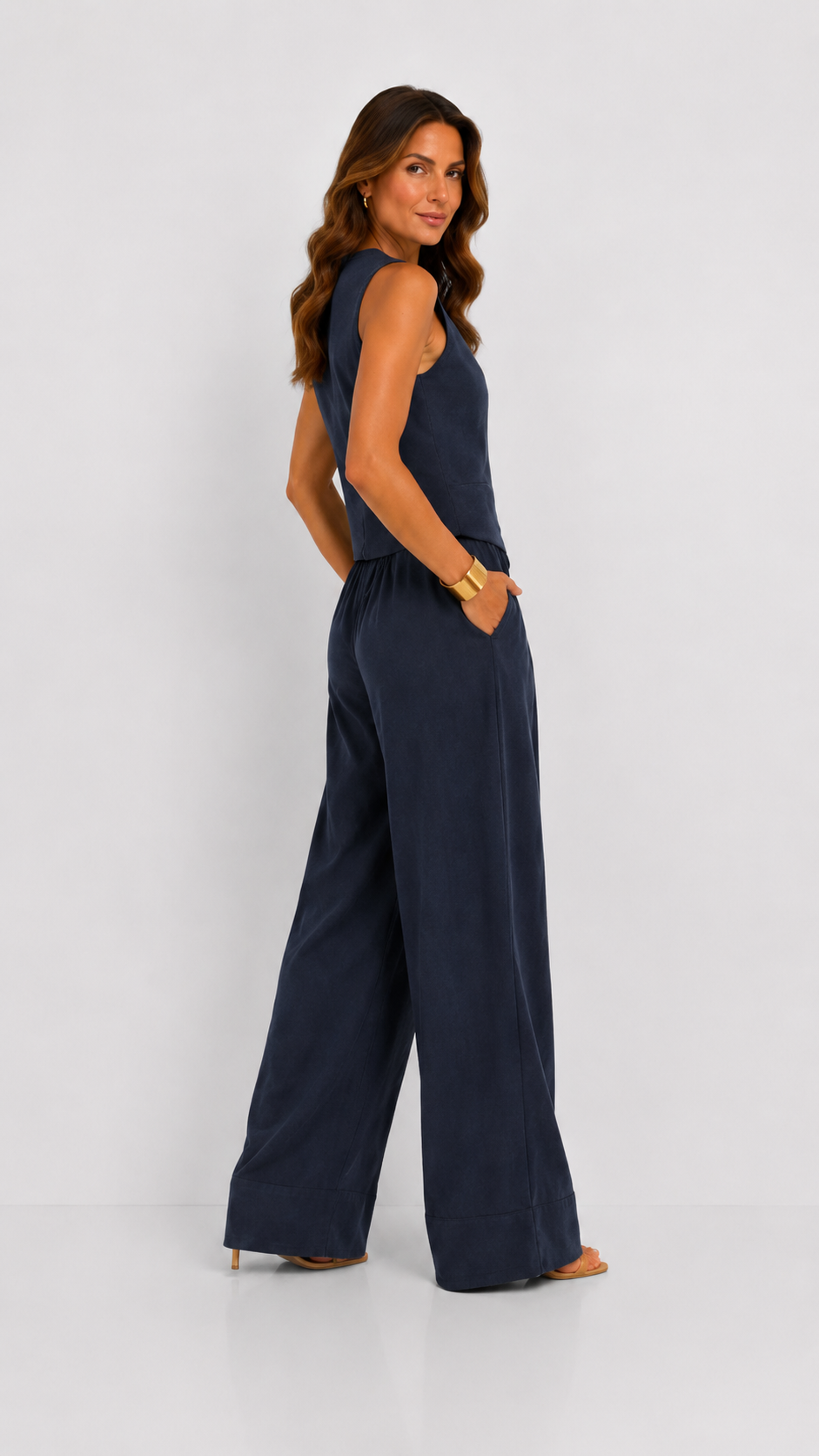 Lunaria | Conjunto de chaleco y pantalón ancho