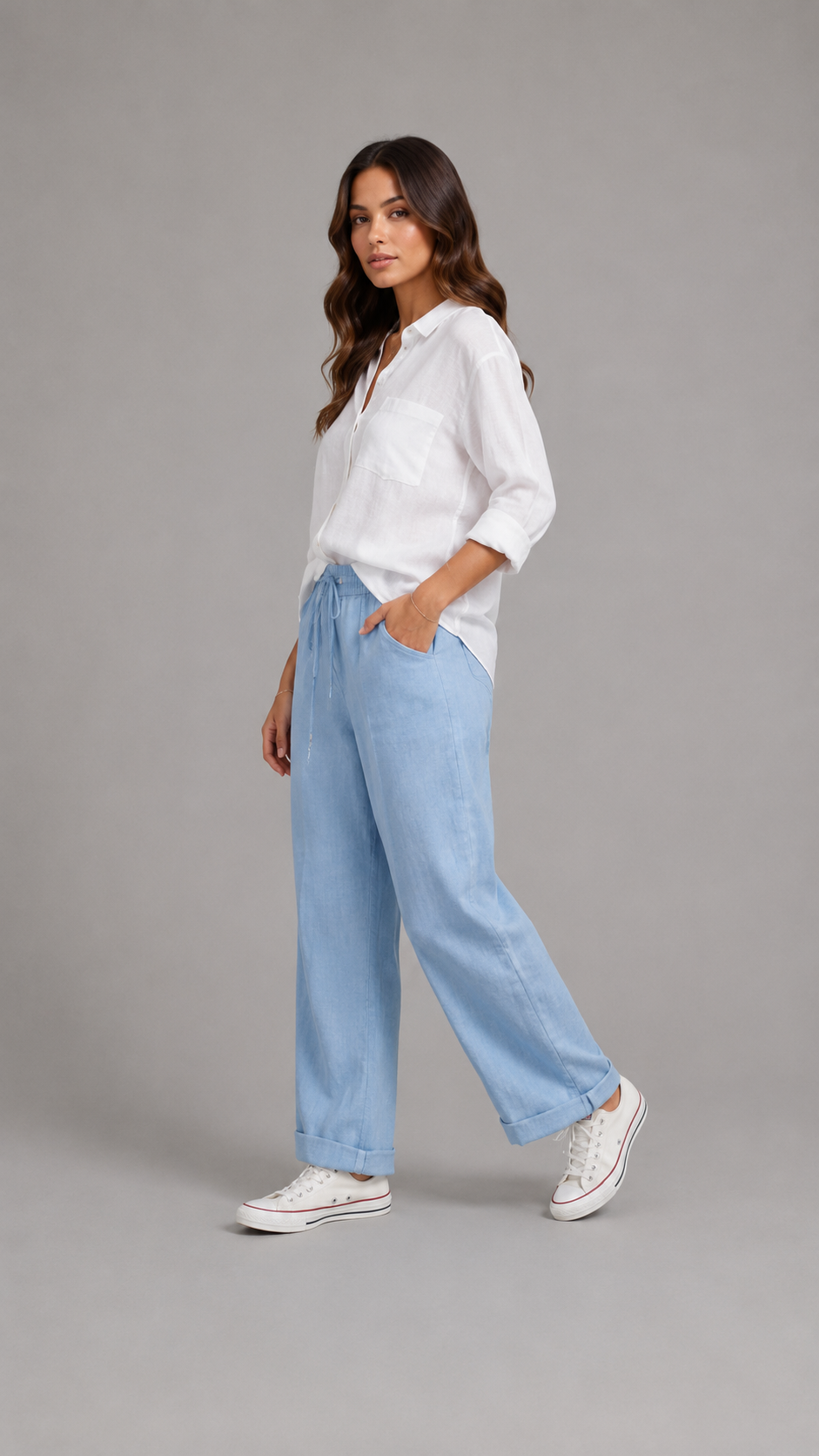 Lino Básico | Pantalón de lino de talle alto