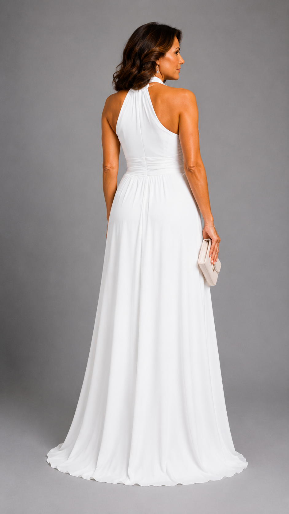 Vaelora | Vestido midi de escote halter cruzado