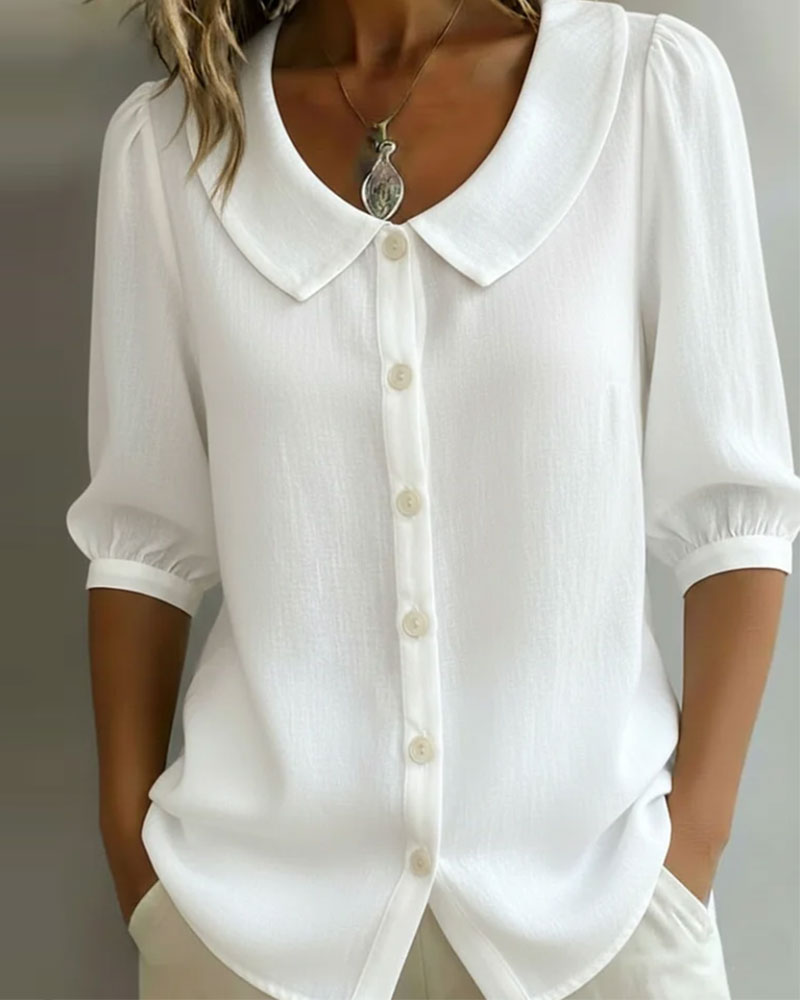 Emma | Camisa de algodón con cuello bebé
