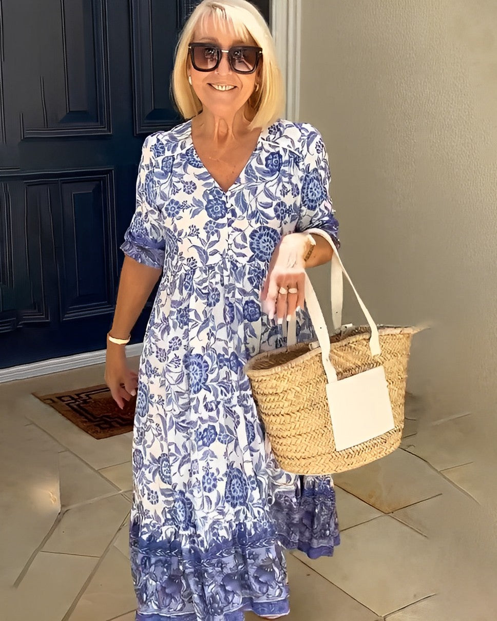 Ellie | Vestido floral de escote en V