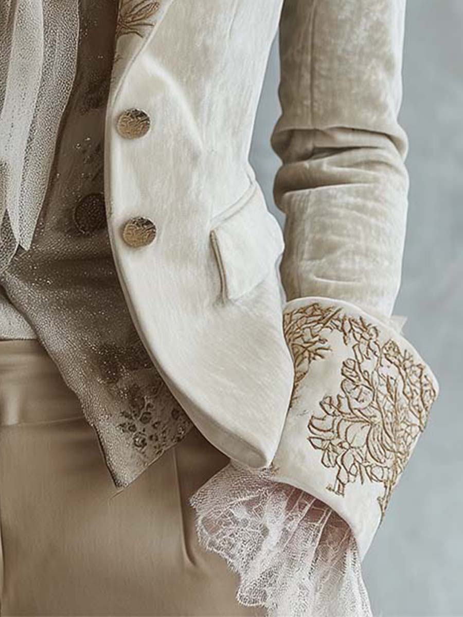 Constance | Blazer bordado de color marfil · Vista 6