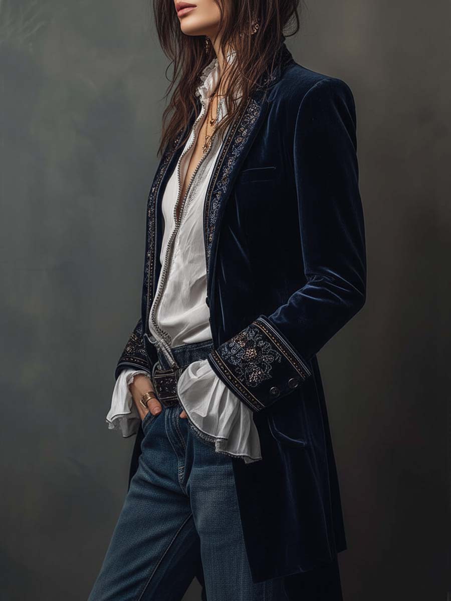 Athénaïs | Chaqueta larga con bordados · Vista 4