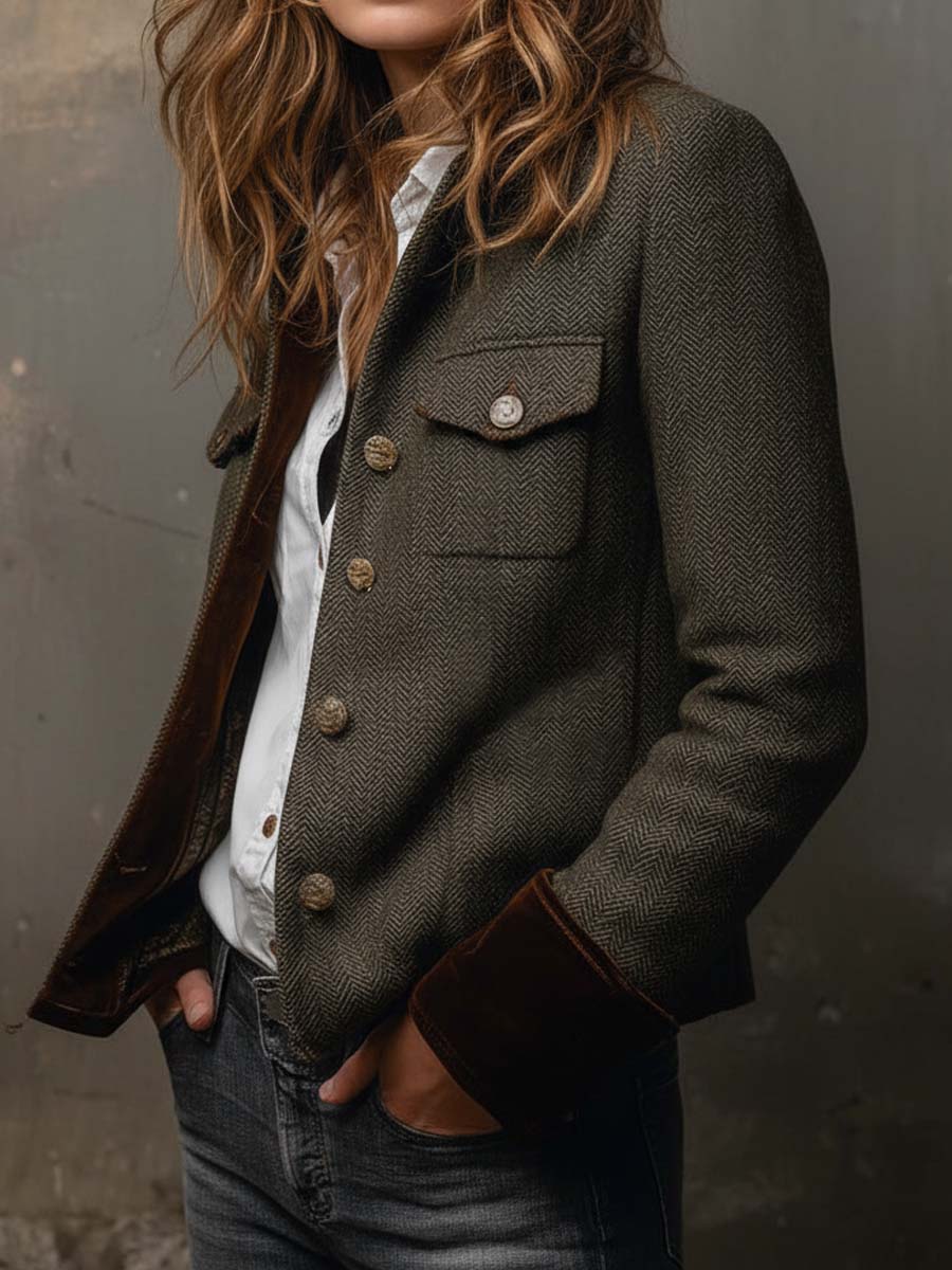 Honorine | Blazer de espiga con ribetes en contraste · Vista 2
