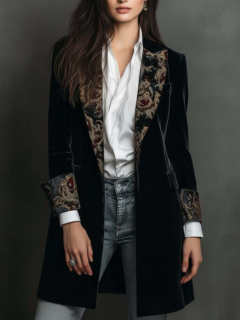 Léontine | Blazer negro de estampado barroco · Vista 2