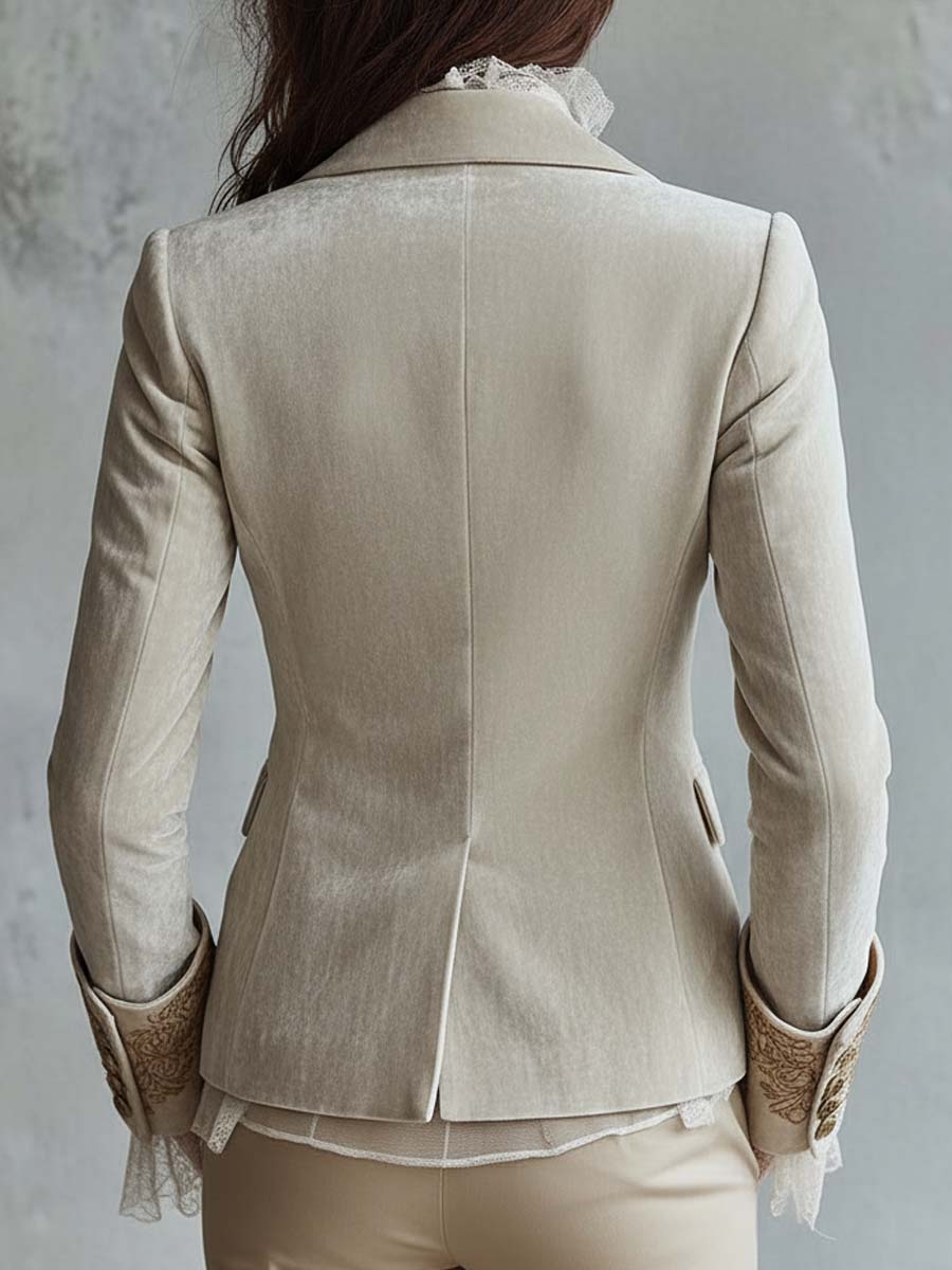 Constance | Blazer bordado de color marfil · Vista 7