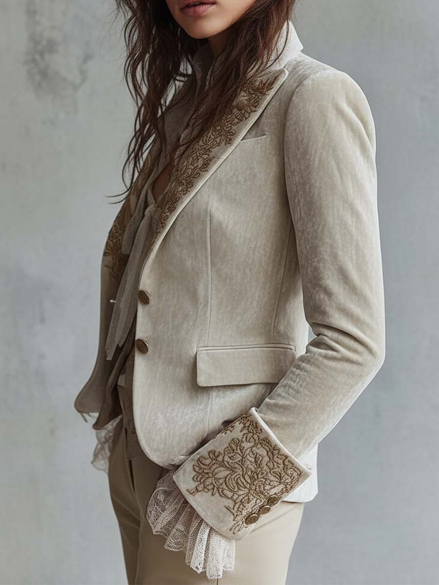 Constance | Blazer bordado de color marfil · Vista 2