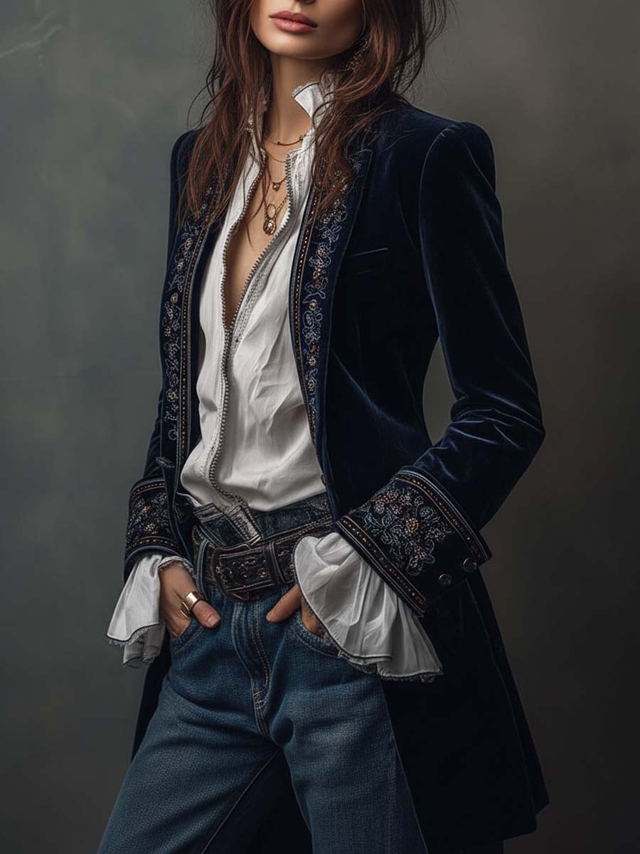Athénaïs | Chaqueta larga con bordados · Vista 3