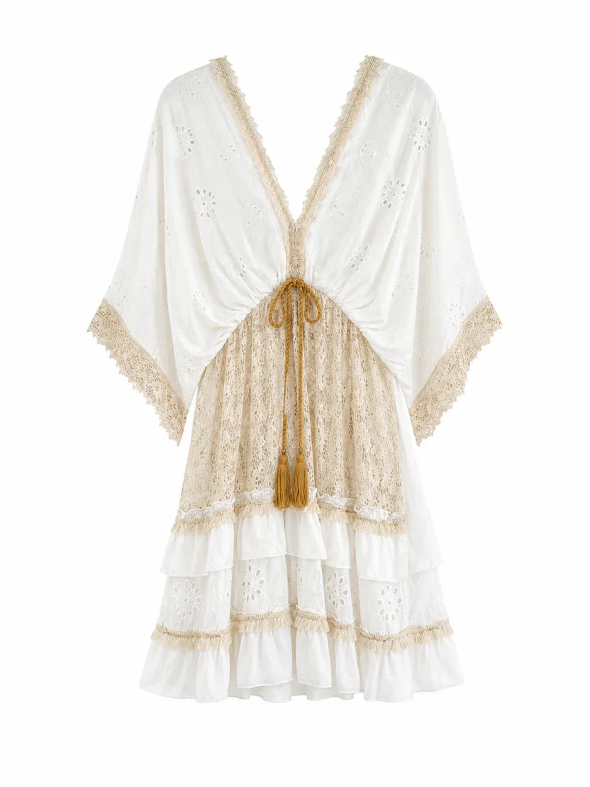 Sant Joan | Vestido corto bordado con volantes · Vista 3