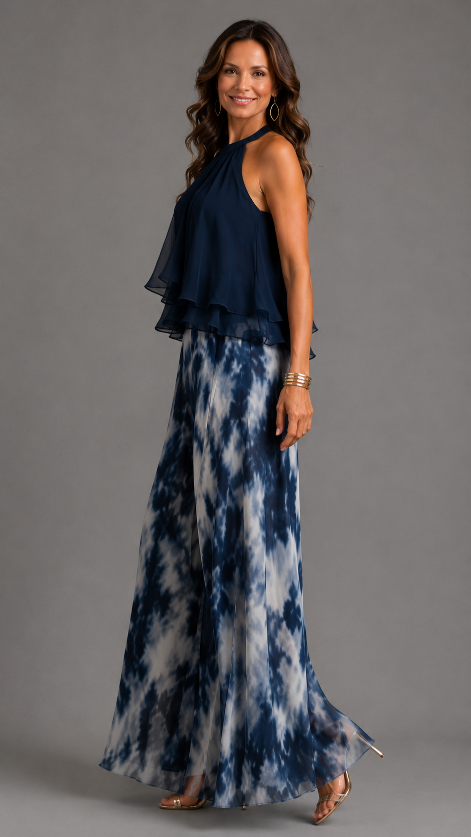 Ludovica | Conjunto de top halter y pantalón estampado