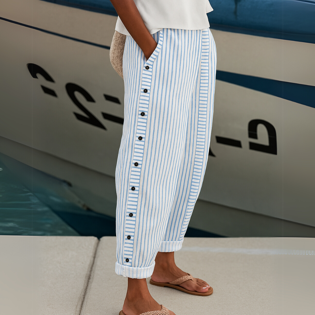 Caitlin | Pantalón de rayas con botones · Vista 2
