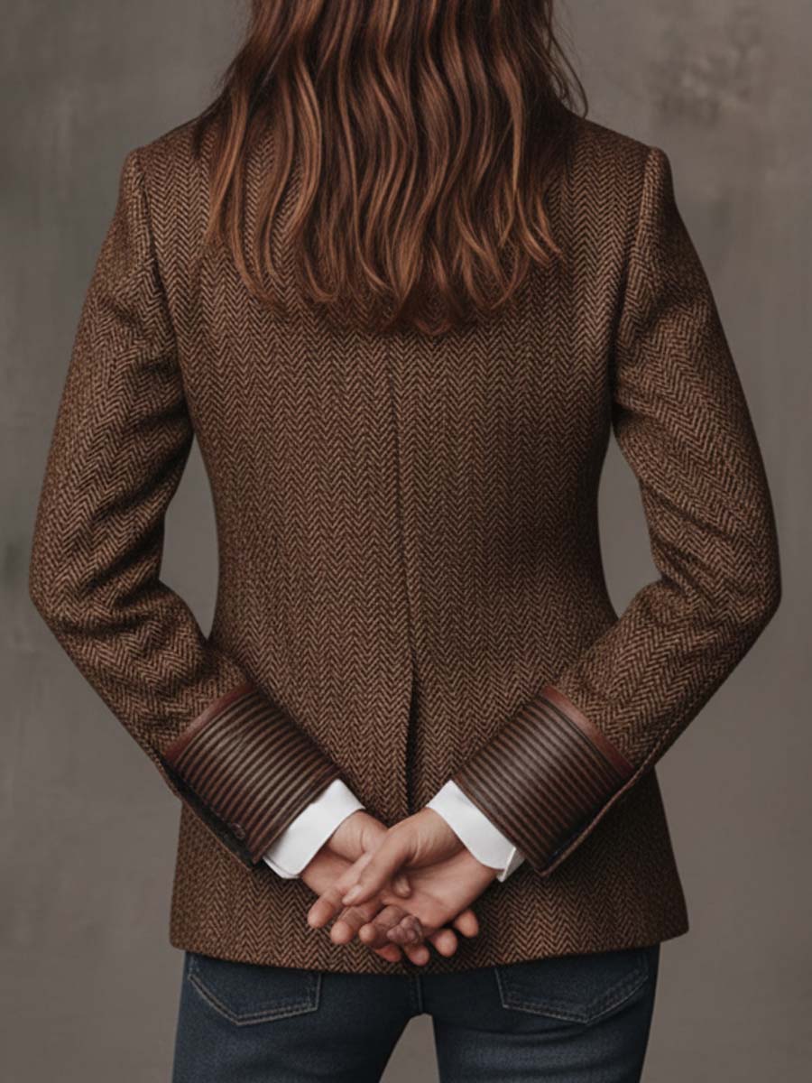 Gisèle | Blazer con paneles de estampado chevrón · Vista 11