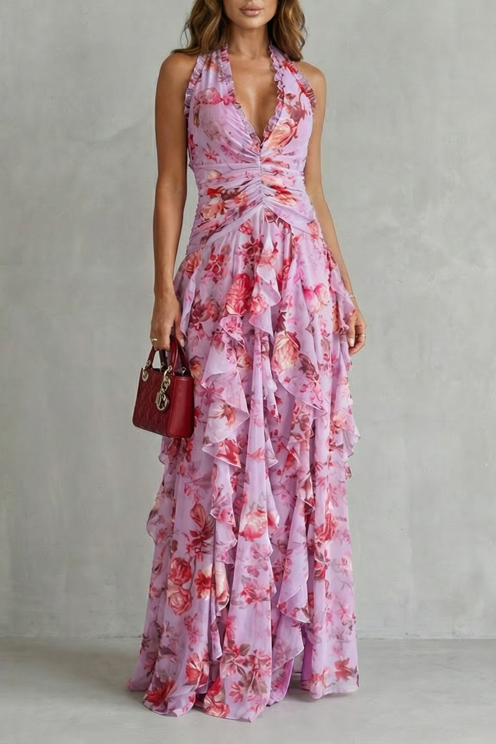 Bella | Vestido largo de cuello halter