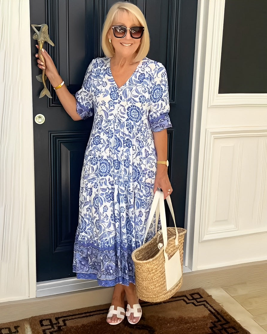 Ellie | Vestido floral de escote en V