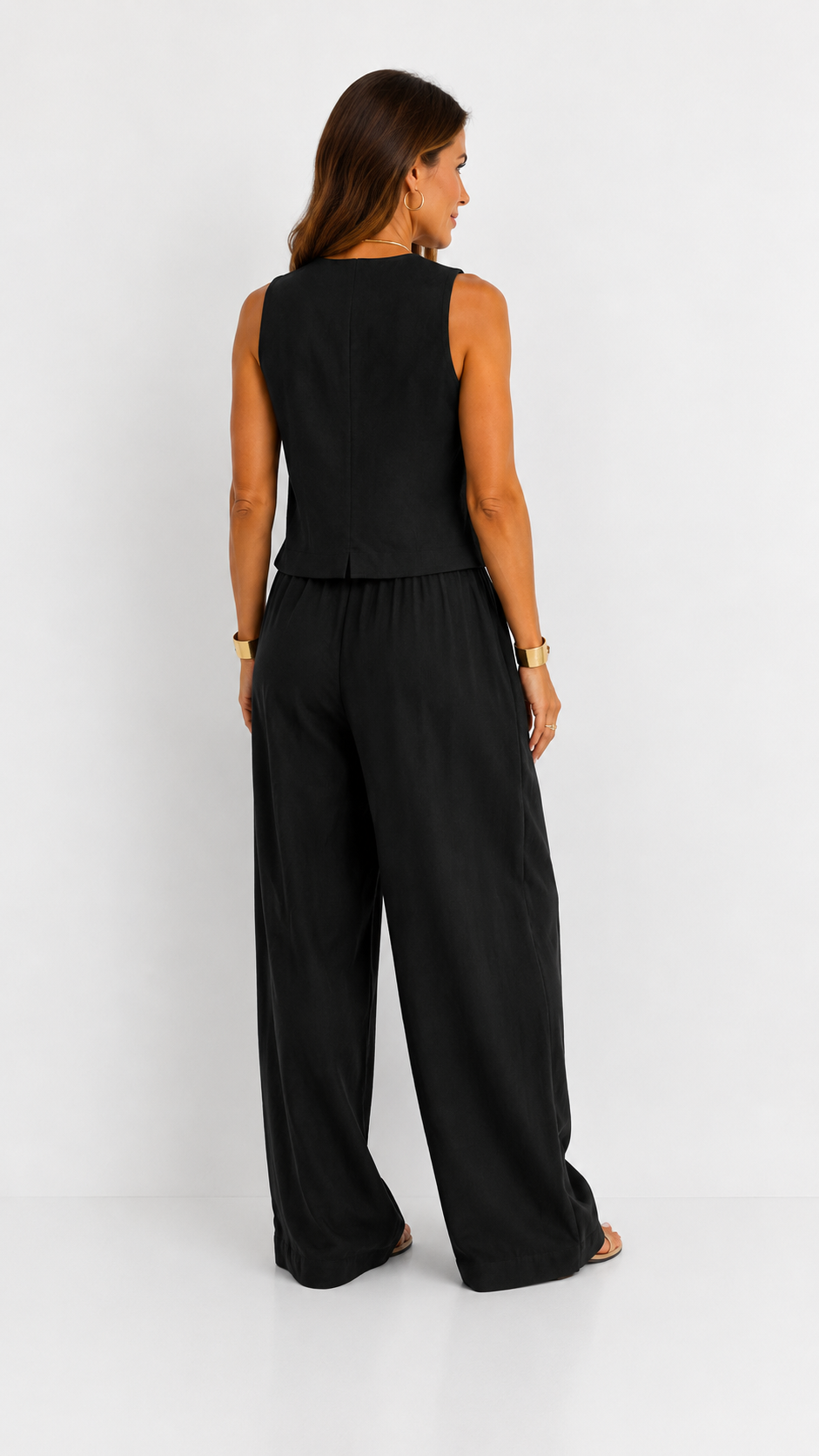Lunaria | Conjunto de chaleco y pantalón ancho