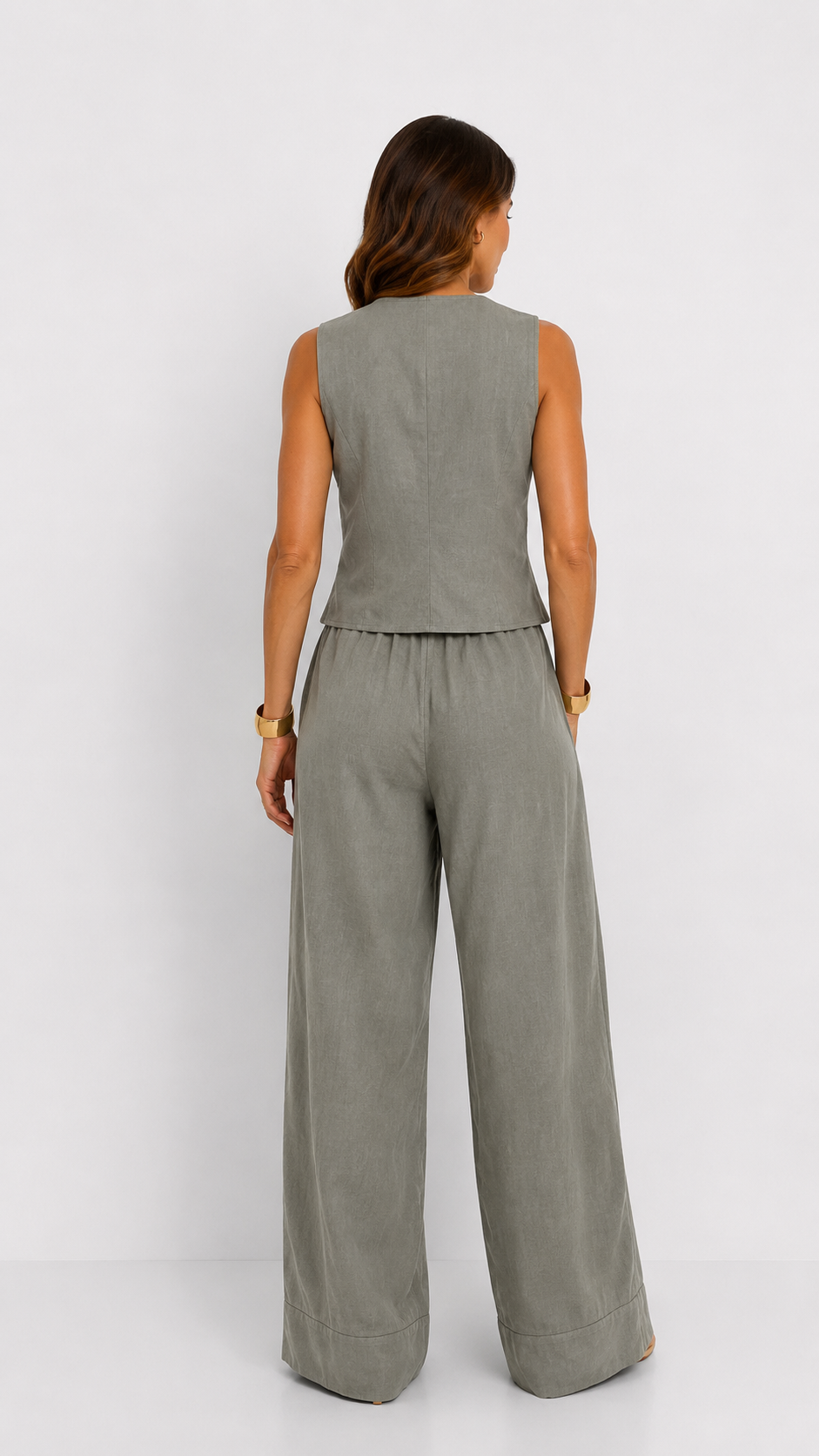 Lunaria | Conjunto de chaleco y pantalón ancho