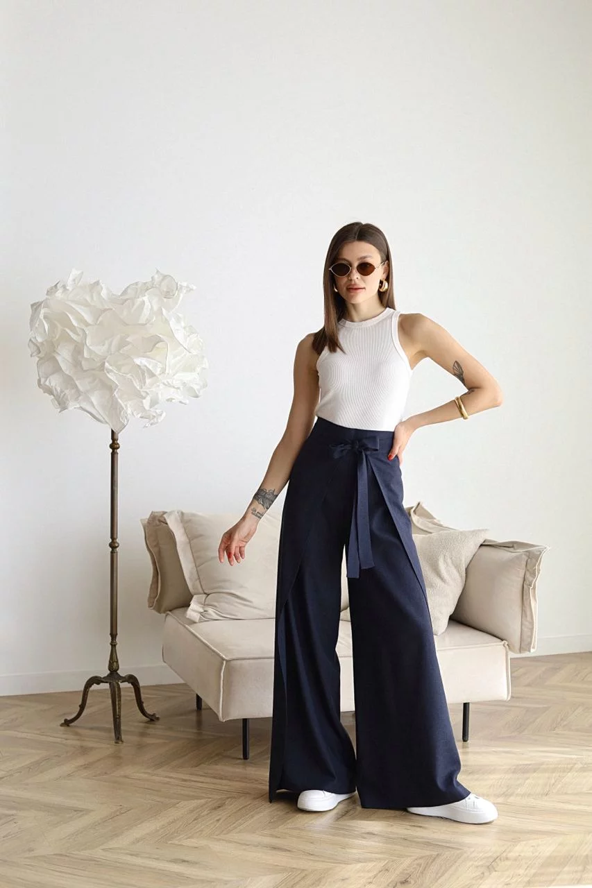 Ariane | Pantalón ancho de lino · Vista 7