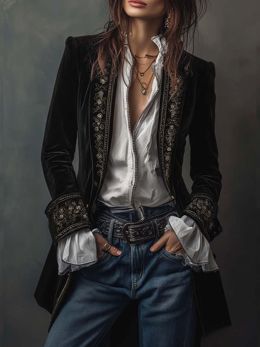 Athénaïs | Chaqueta larga con bordados · Vista 10