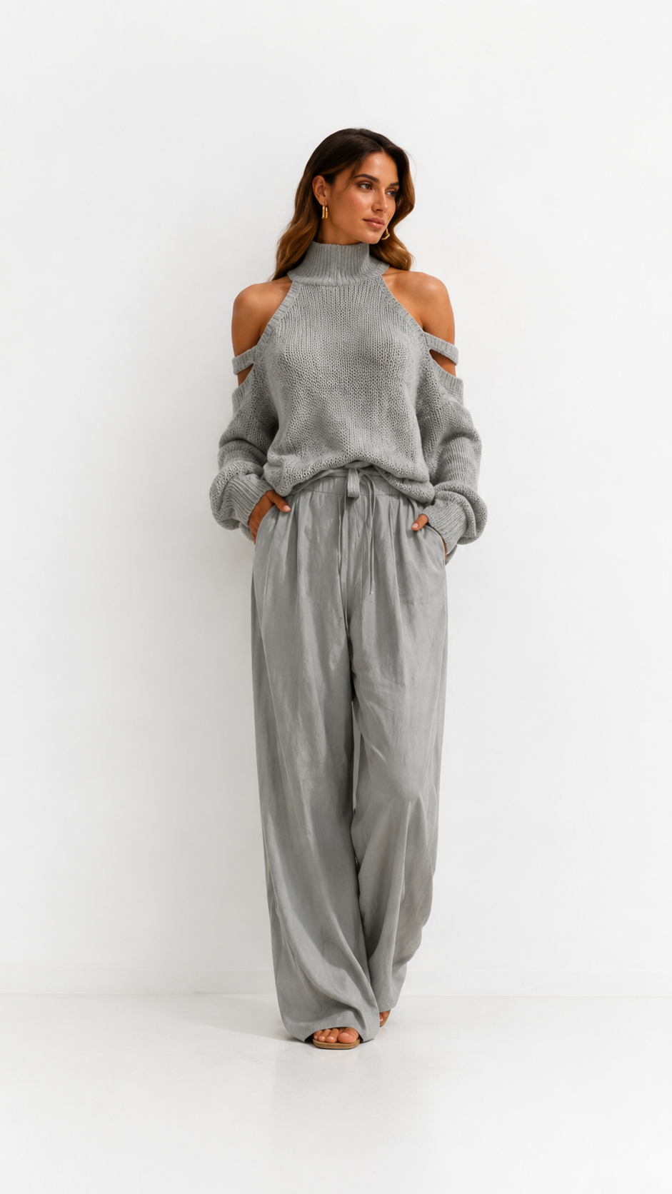 Camilla | Conjunto de top de punto y pantalón ancho