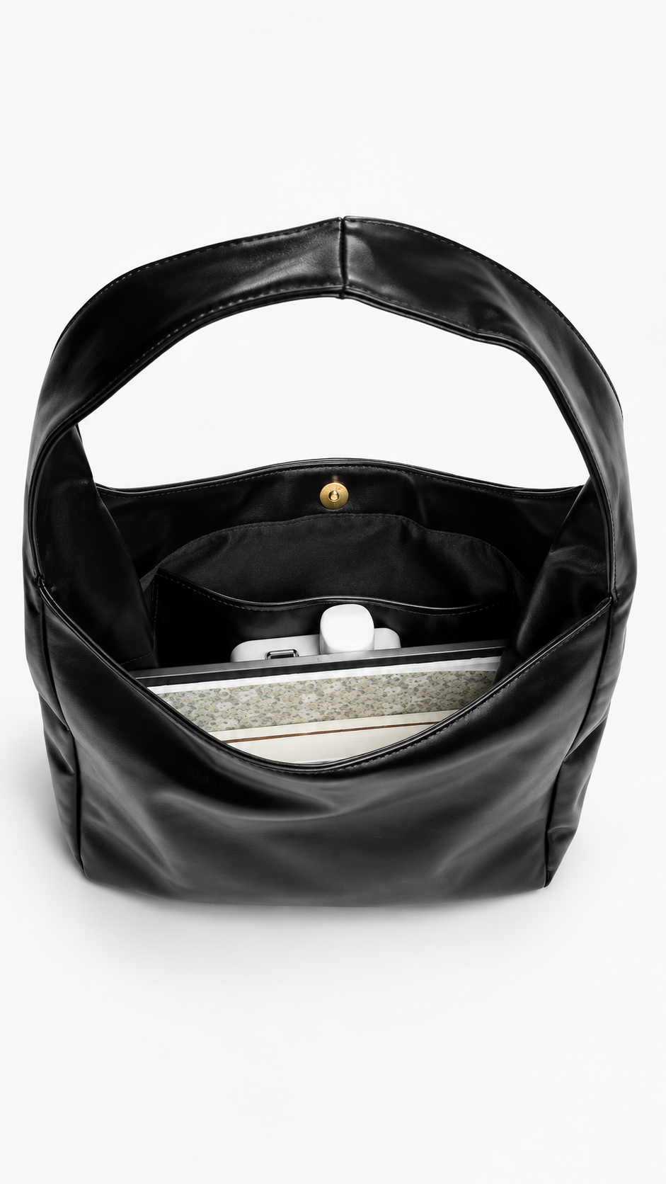 Noir Essence | Bolso con compartimentos y cremallera