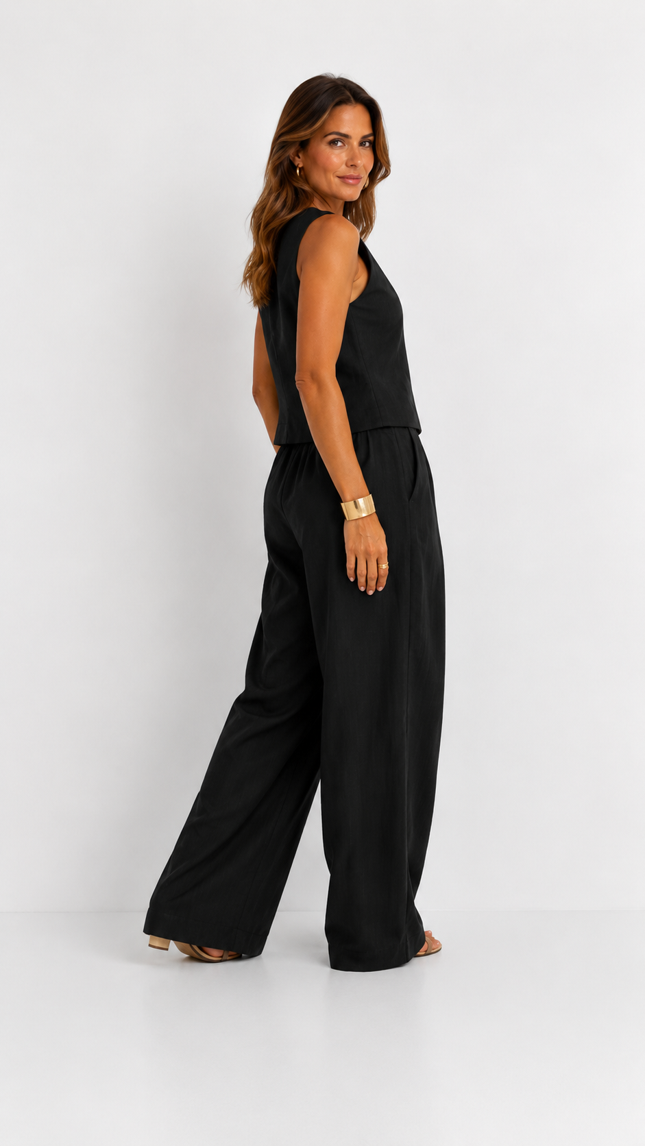 Lunaria | Conjunto de chaleco y pantalón ancho