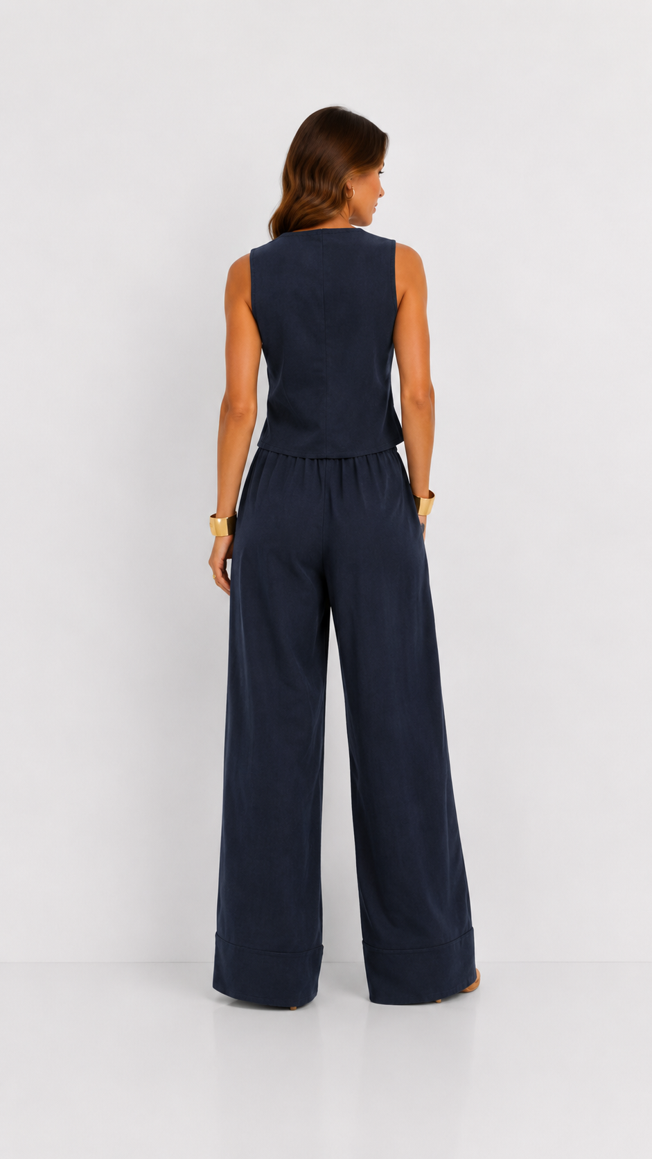 Lunaria | Conjunto de chaleco y pantalón ancho
