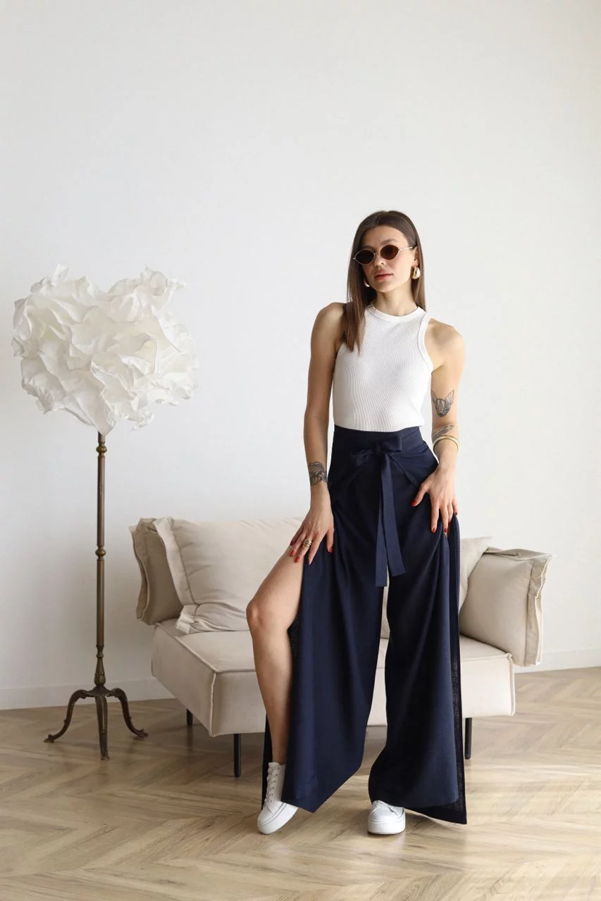 Ariane | Pantalón ancho de lino · Vista 3