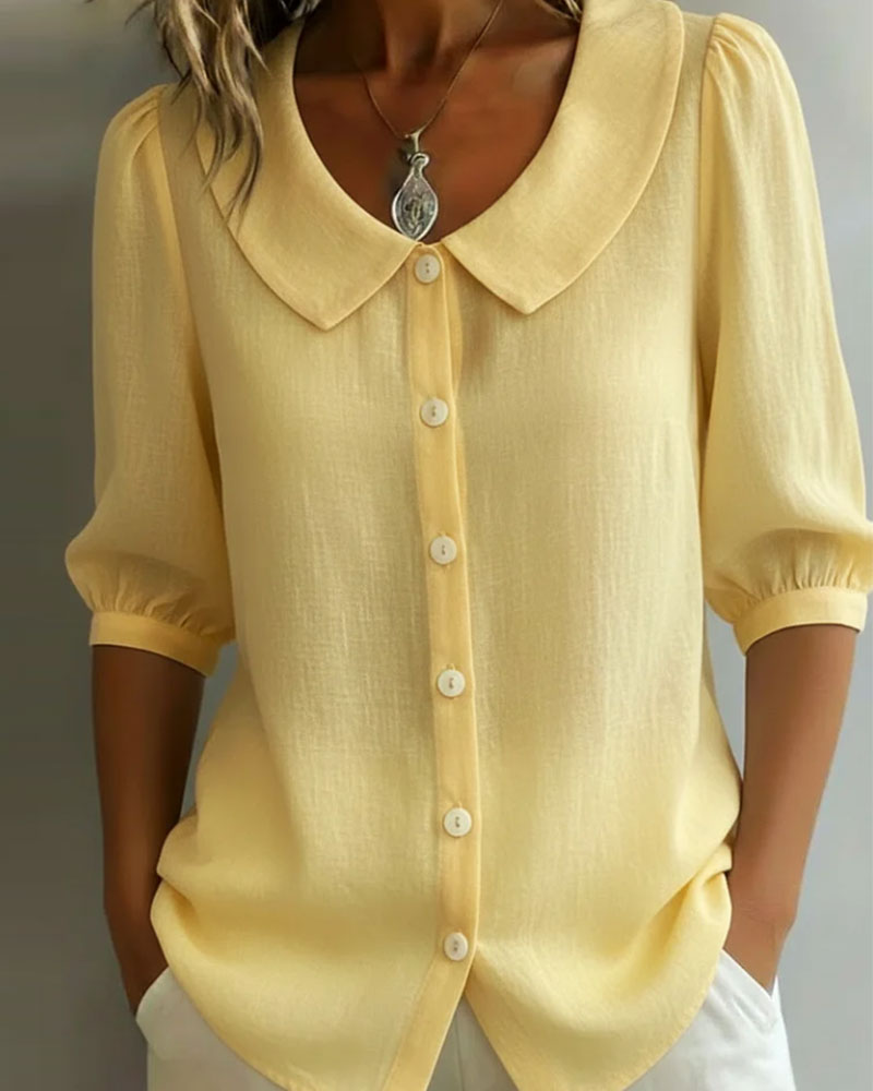 Emma | Camisa de algodón con cuello bebé