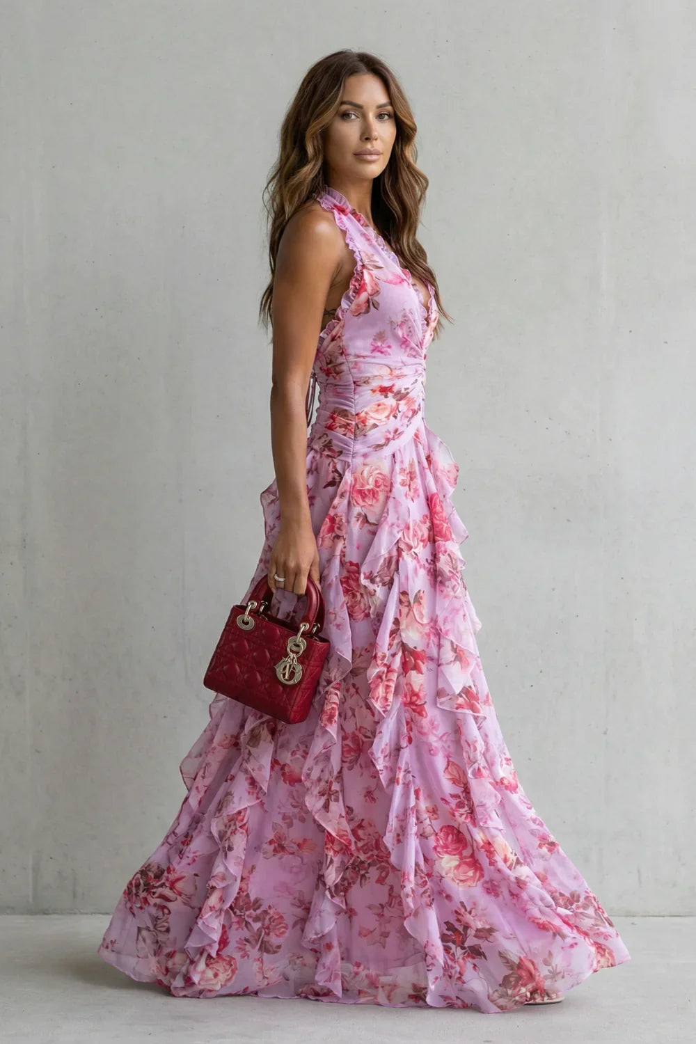Bella | Vestido largo de cuello halter · Vista 3