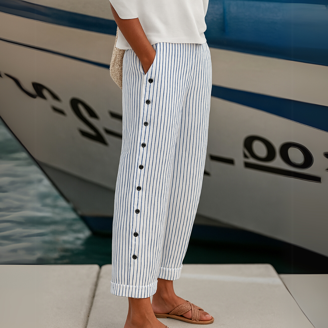 Caitlin | Pantalón de rayas con botones · Vista 3