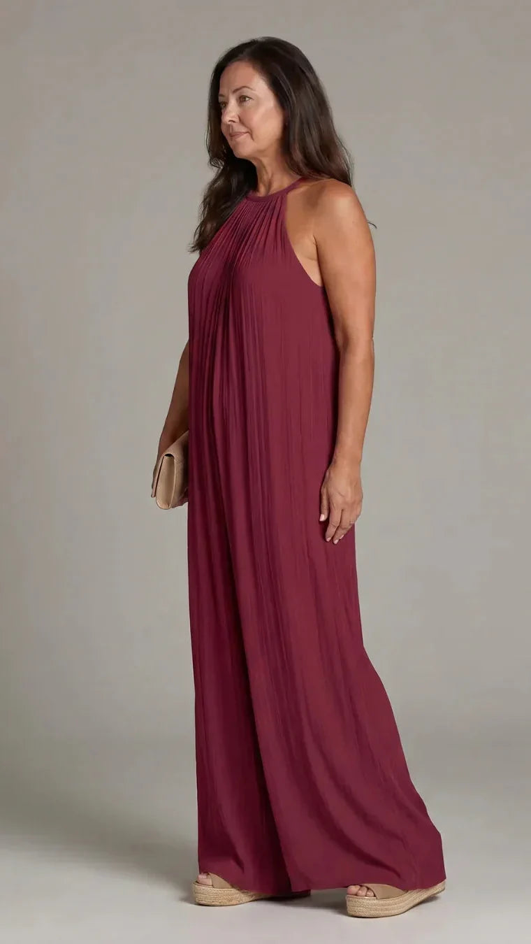 Sylvara | Mono plisado de cuello halter