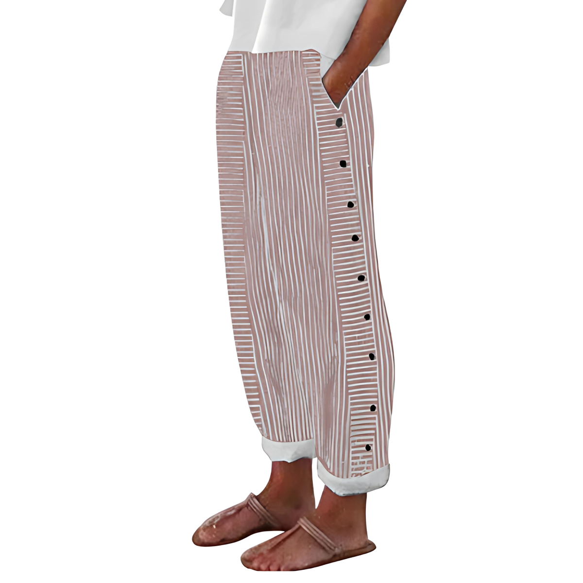Dagny | Pantalón de rayas de corte veraniego · Vista 5