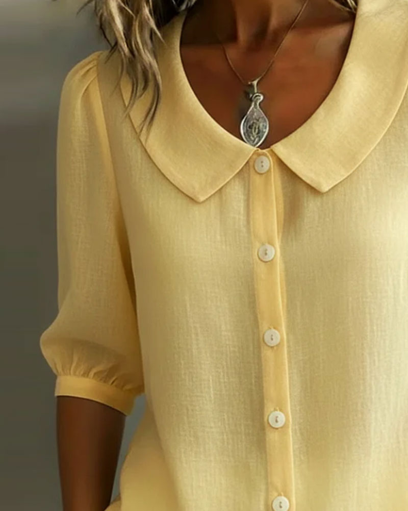 Emma | Camisa de algodón con cuello bebé