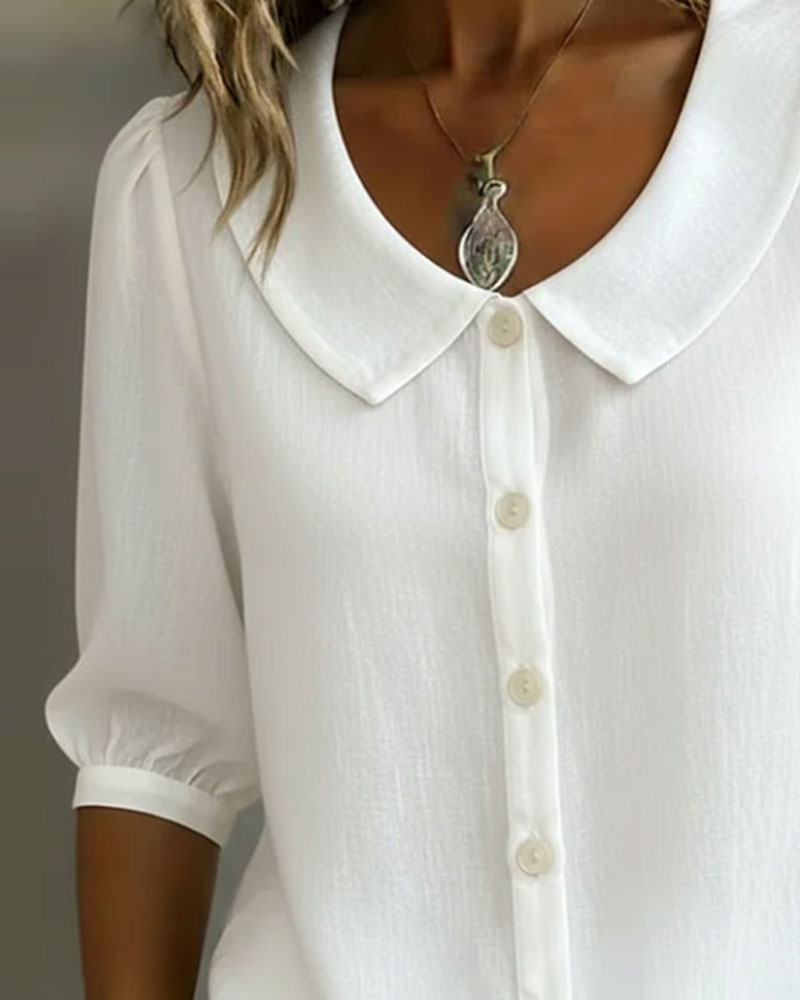 Emma | Camisa de algodón con cuello bebé