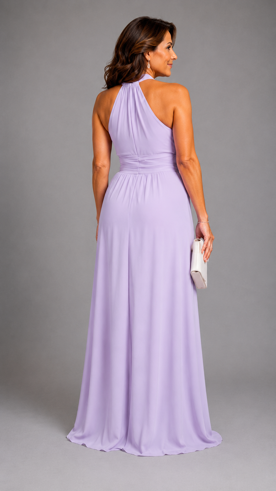 Vaelora | Vestido midi de escote halter cruzado