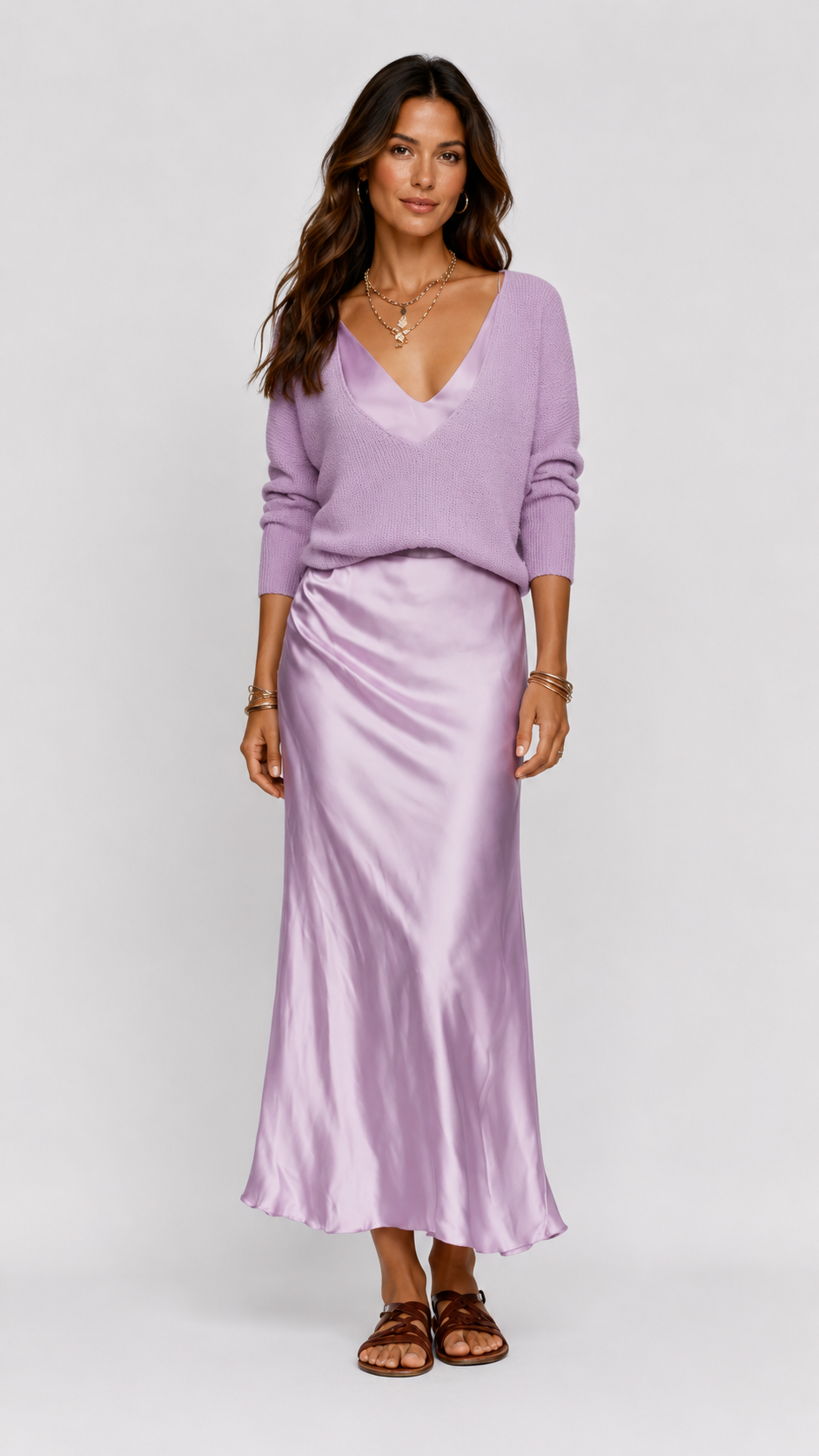 Luna | Vestido satinado con jersey incluido
