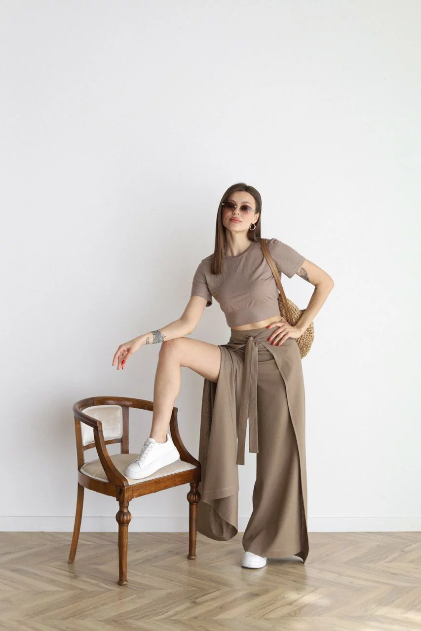 Ariane | Pantalón ancho de lino · Vista 10