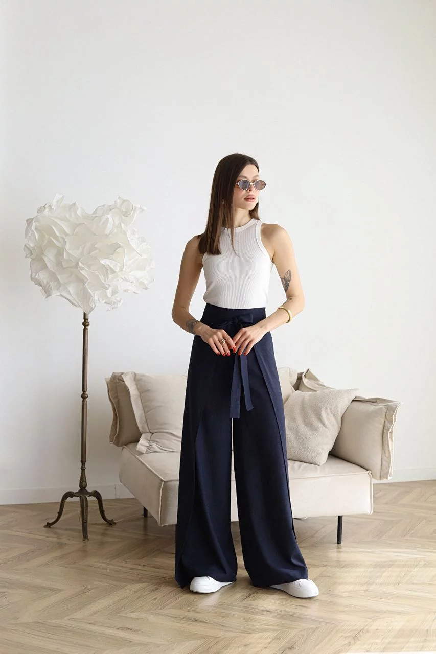 Ariane | Pantalón ancho de lino · Vista 2