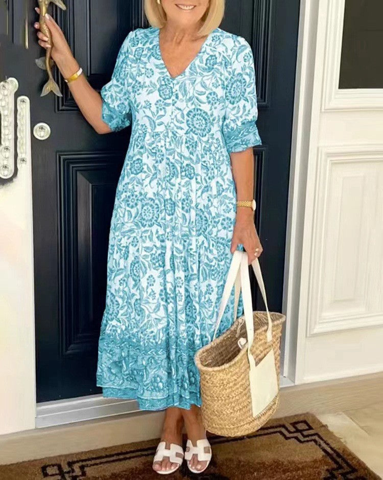 Ellie | Vestido floral de escote en V
