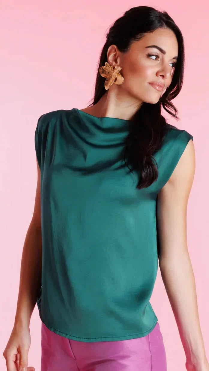 Oslo | Blusa satinada de viscosa
