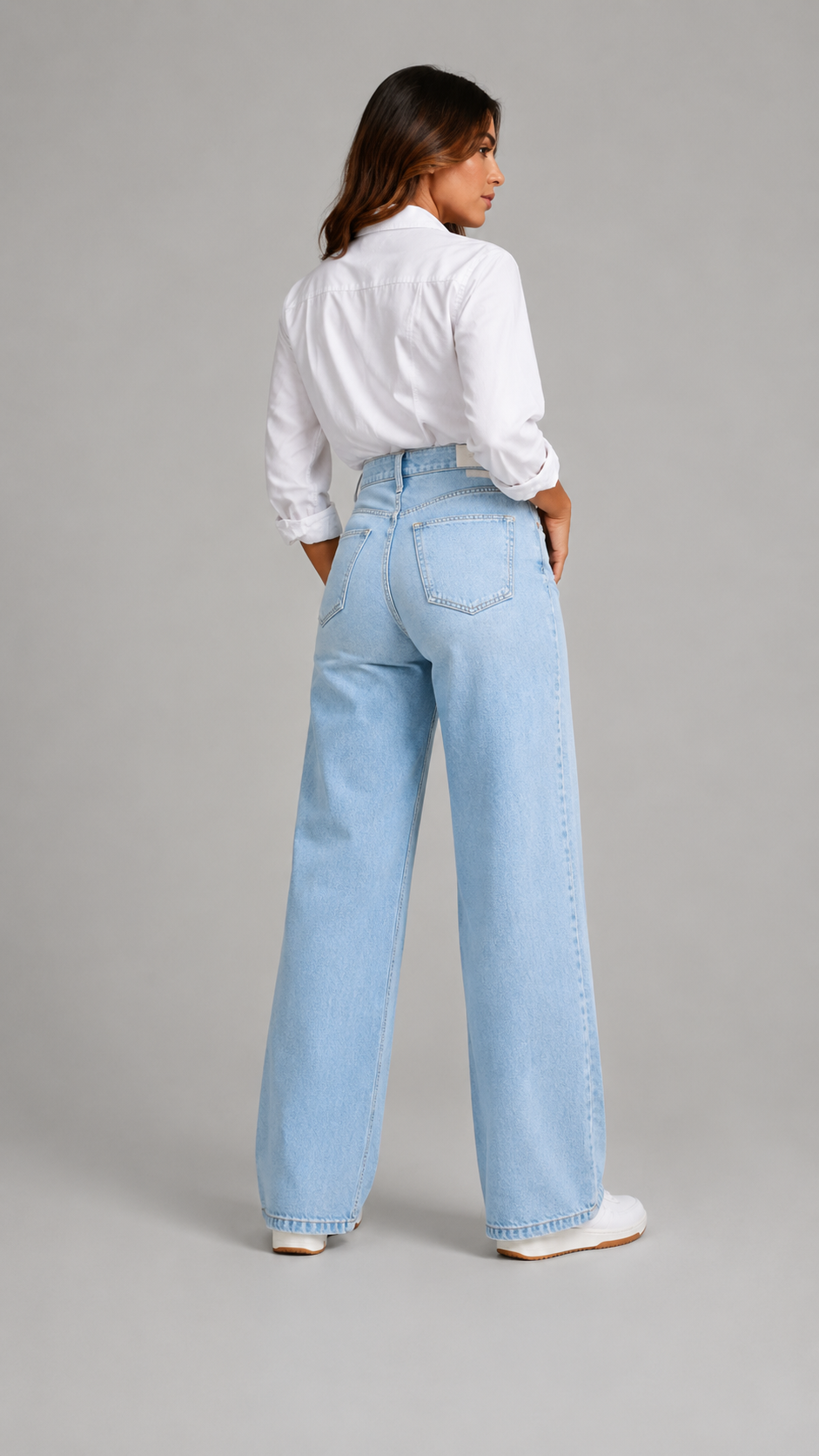 Wide Leg | Pantalón ancho elástico de talle alto