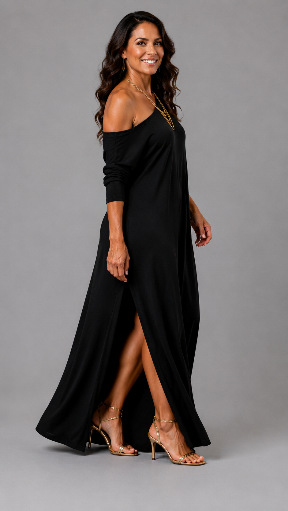 Asterelle | Vestido midi de un hombro con abertura