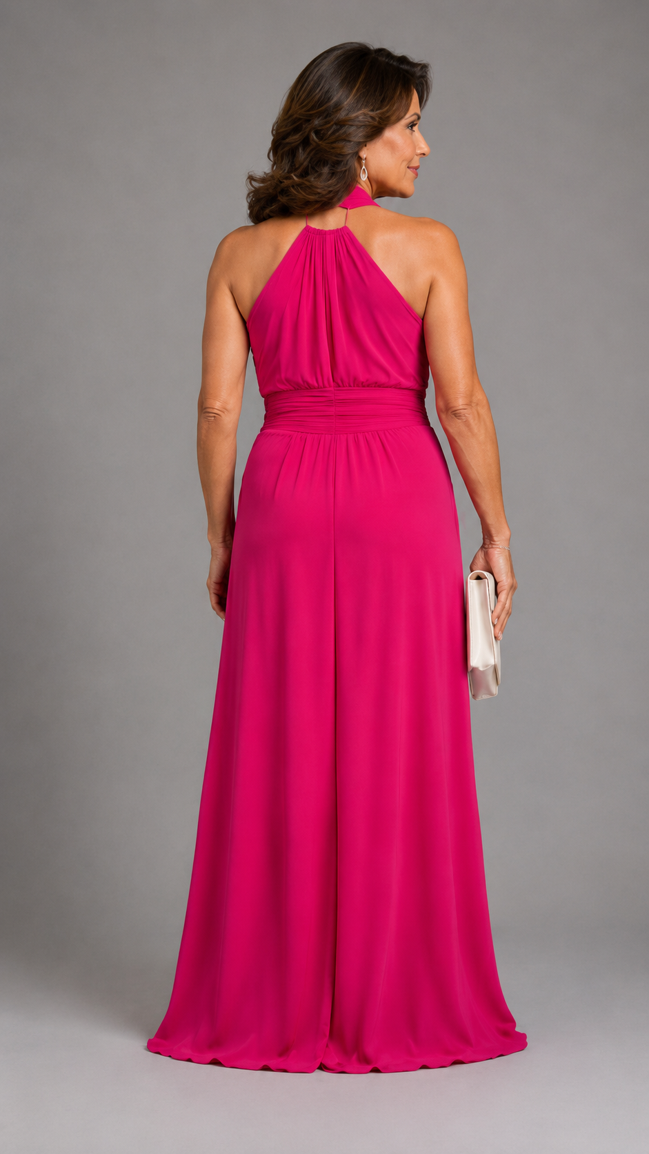 Vaelora | Vestido midi de escote halter cruzado
