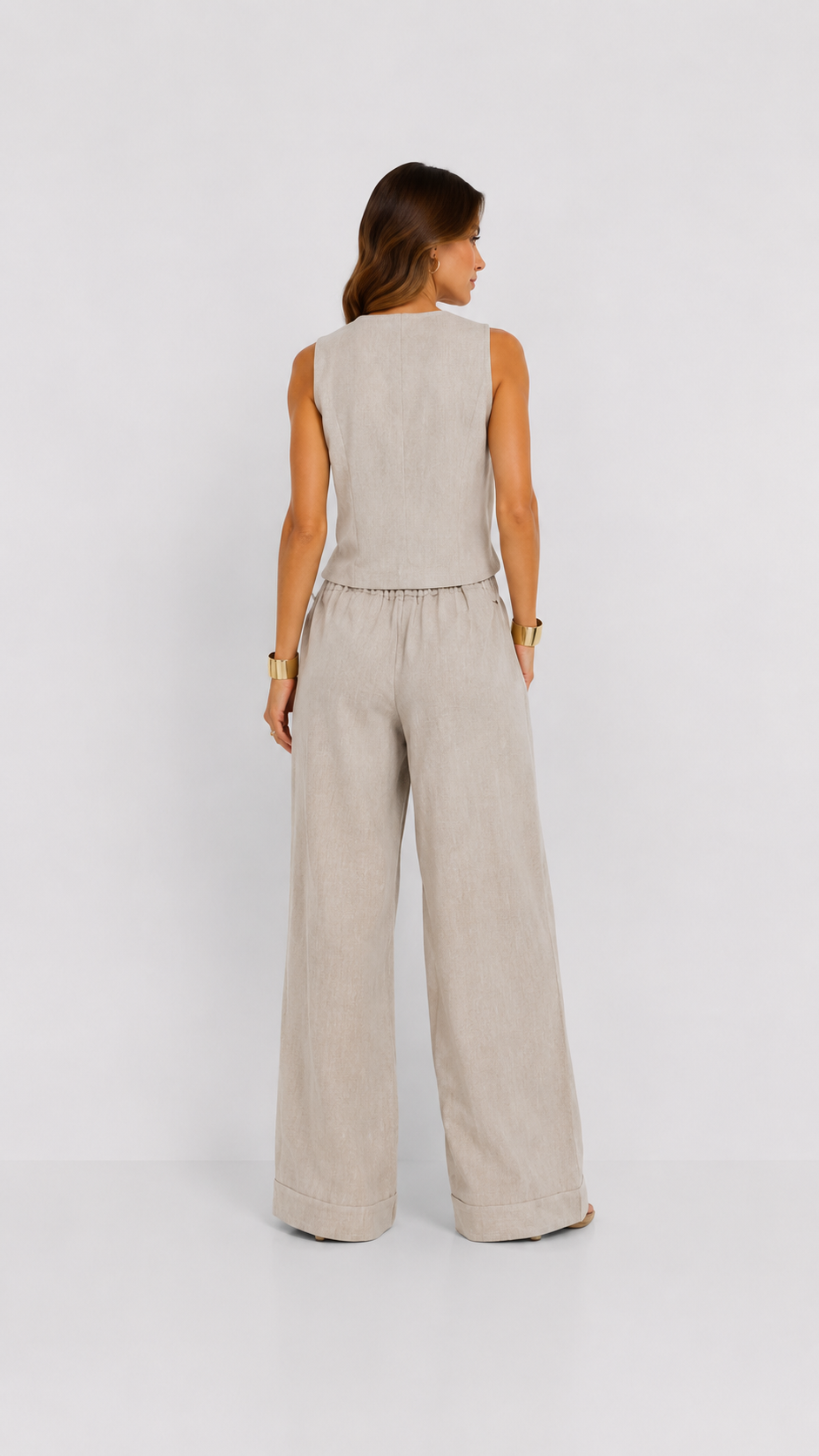 Lunaria | Conjunto de chaleco y pantalón ancho
