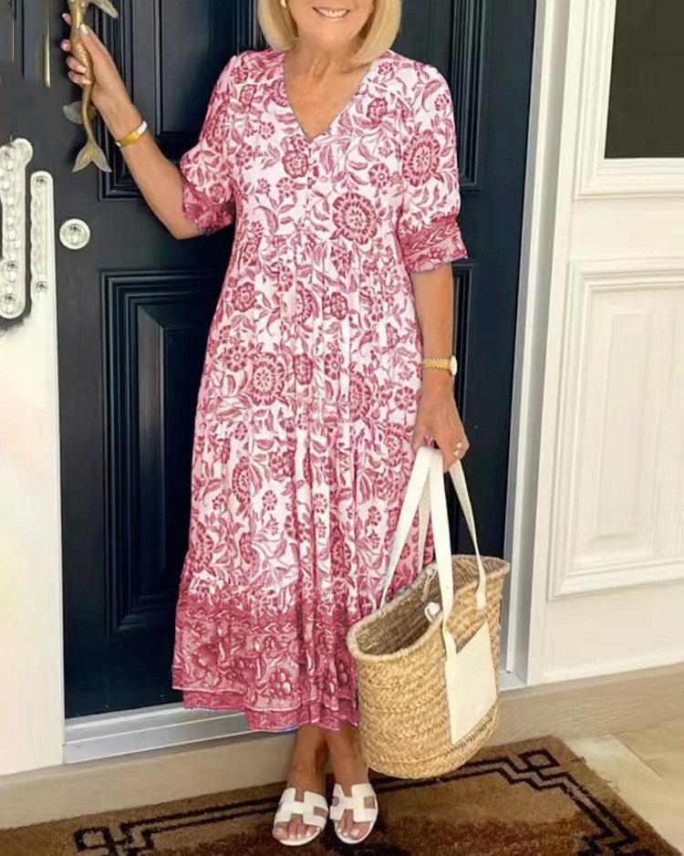 Ellie | Vestido floral de escote en V