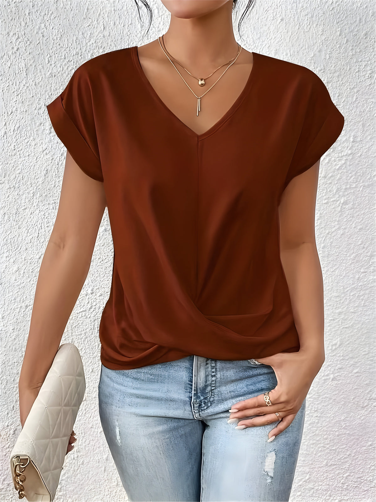 Bella | Top de escote en V con detalle retorcido