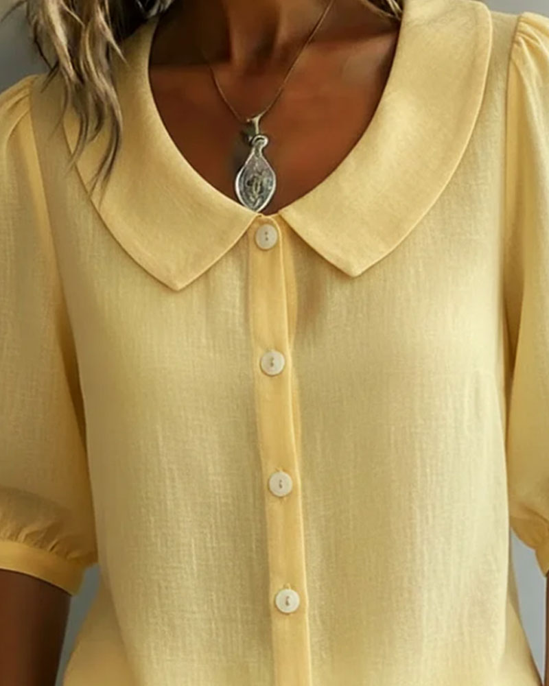 Emma | Camisa de algodón con cuello bebé
